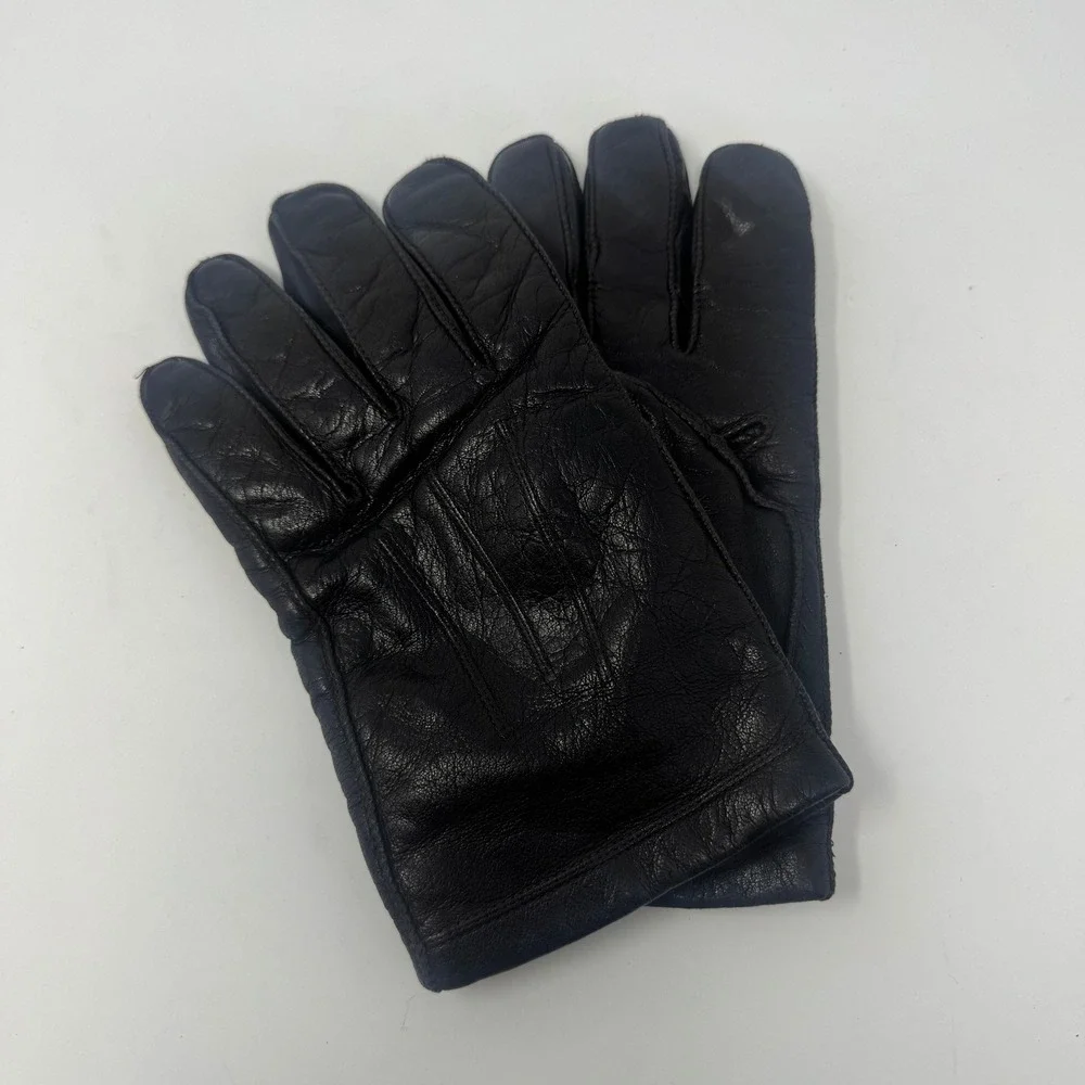 VTG Aris Isotoner Thinsulate Driving Gloves Womens M Black Preowned Leather